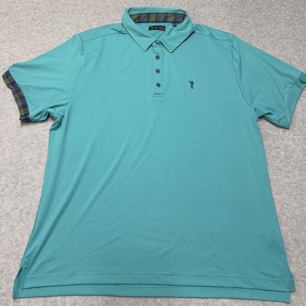 William Murray Polo Shirt Mens XL Blue Solid Golf Performance Stretch Top